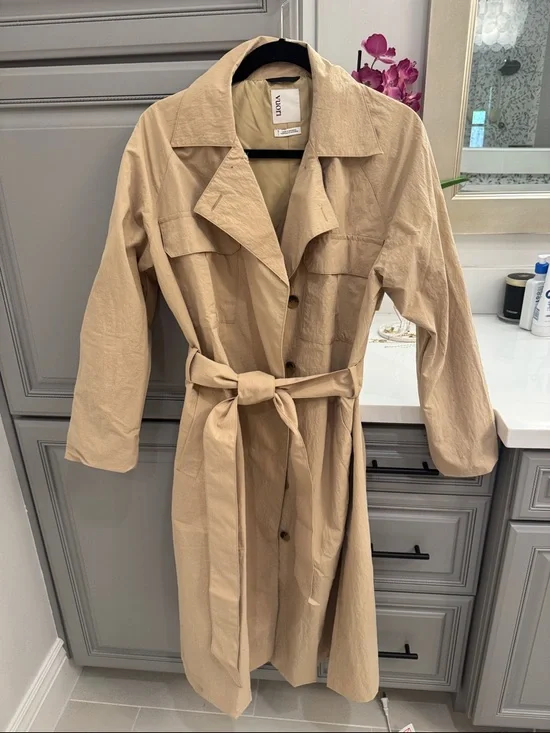 Vuori Rhodes Long Belted Trench Coat - Picture 5 of 6